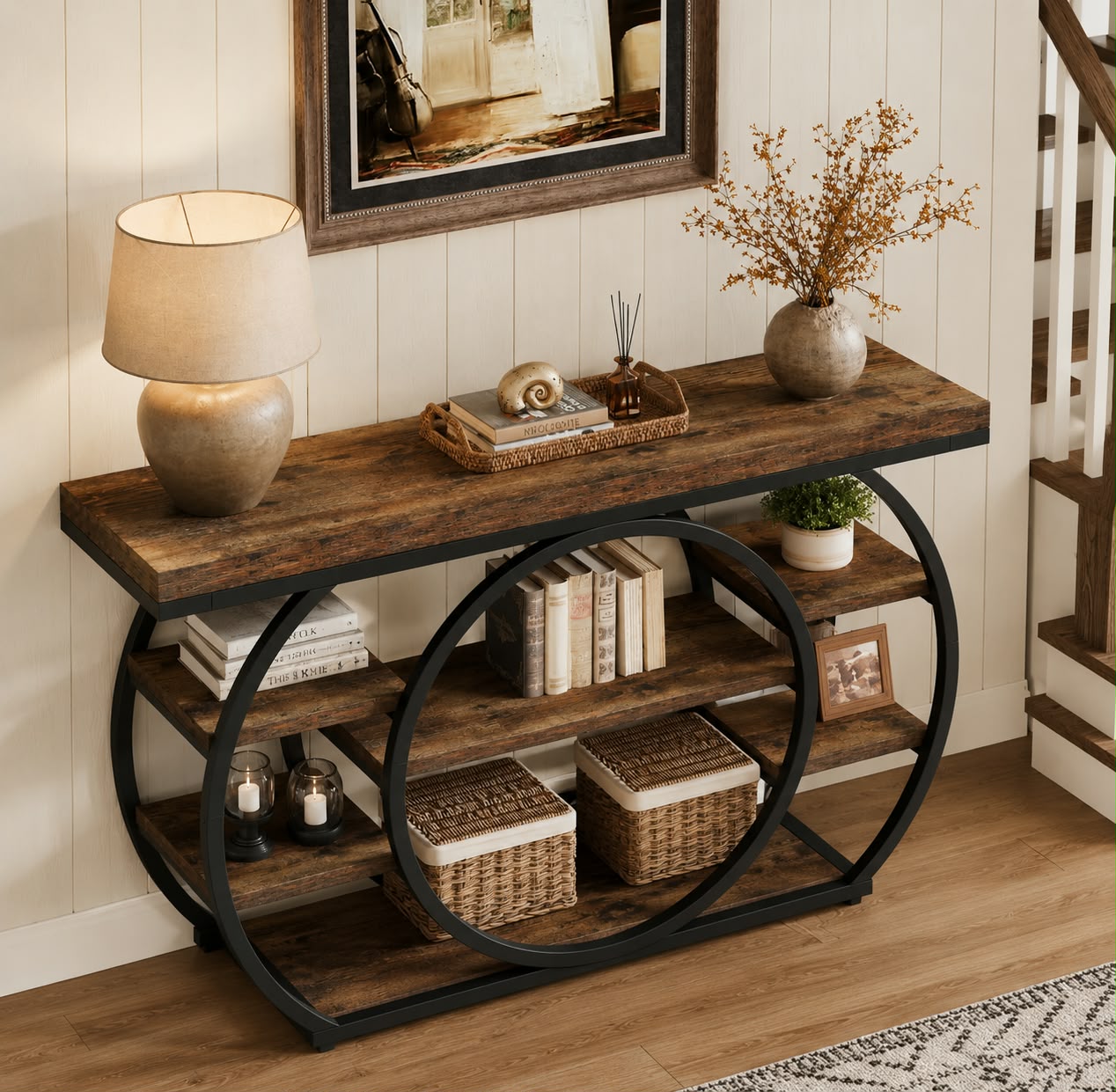 Console Étagère Ronde — Élégance & Caractère