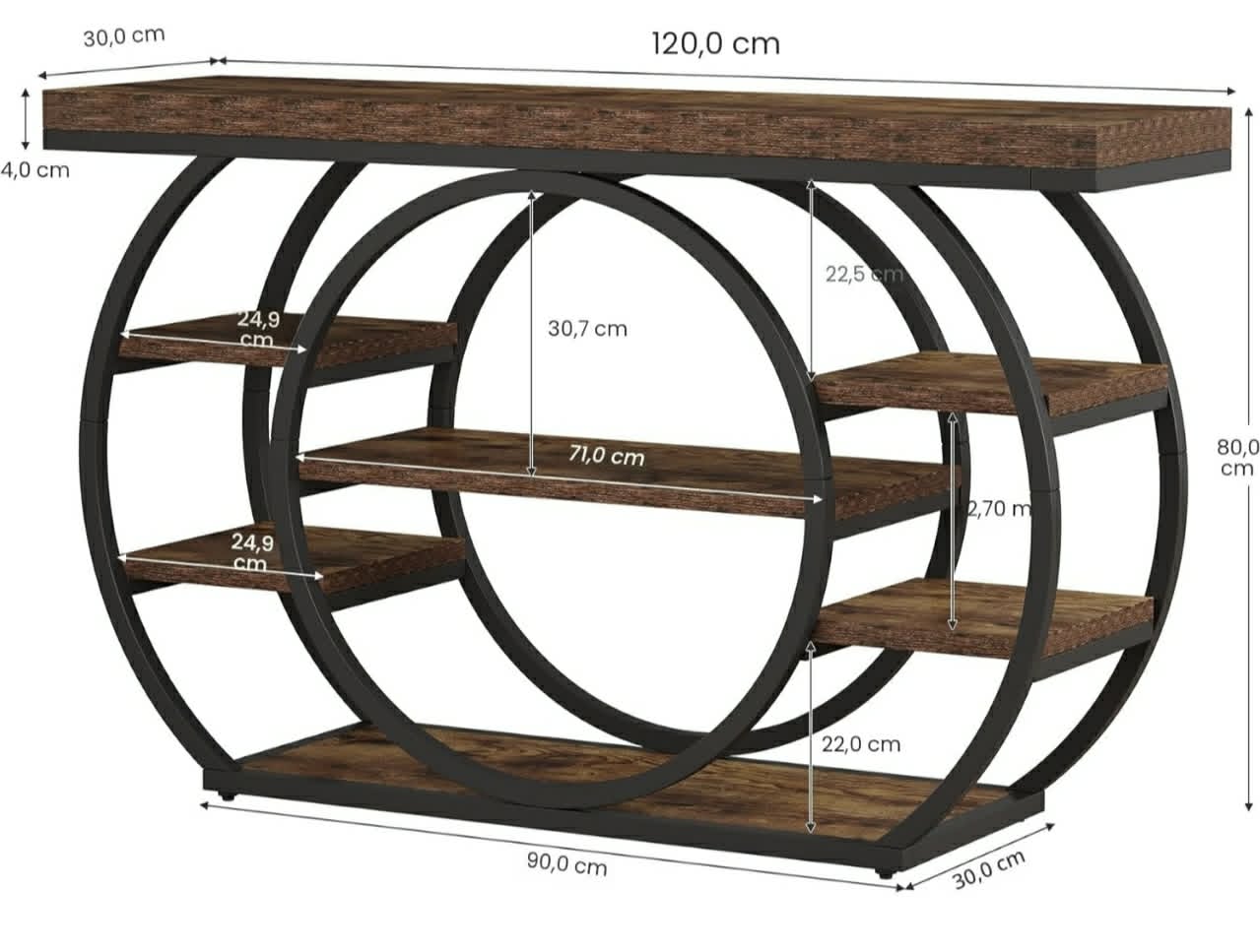 Console Étagère Ronde — Élégance & Caractère