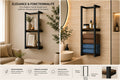 Étagère murale design en métal noir & bois